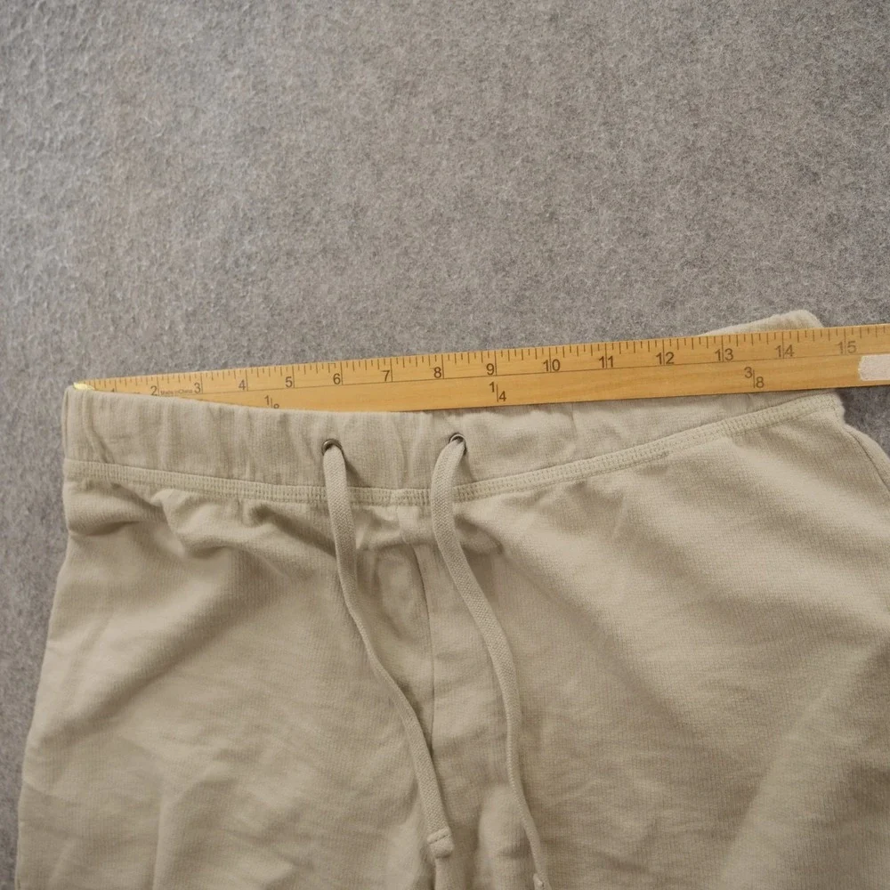 James Perse Shorts Womens Small 1 Beige Fleece Elastic Waist Drawstring